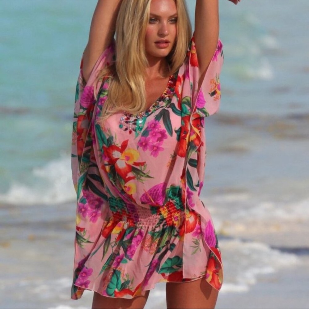 NWOT Victoria Secrets floral pink coverup XS/S